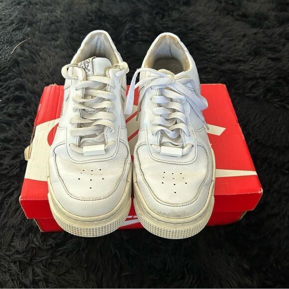 NIKE af1 Air Force one shadow white lace up platform shoes sneakers women’s 8.5 - Picture 8 of 9